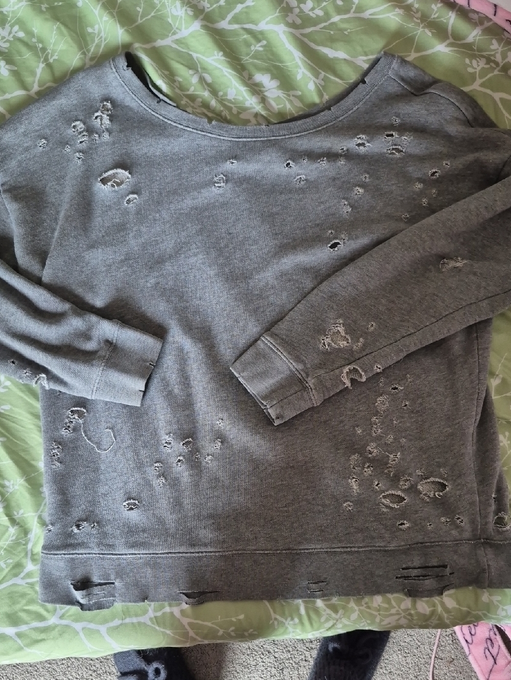 Express One Eleven Diatressed Crewneck Sweatshirt